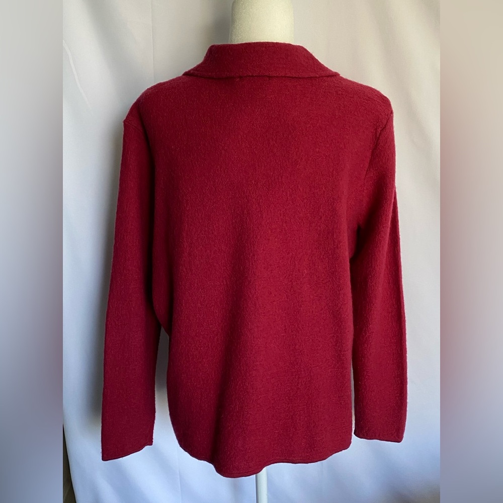 Classic Elements Deep Red Women's Button-Up Coat … - image 3